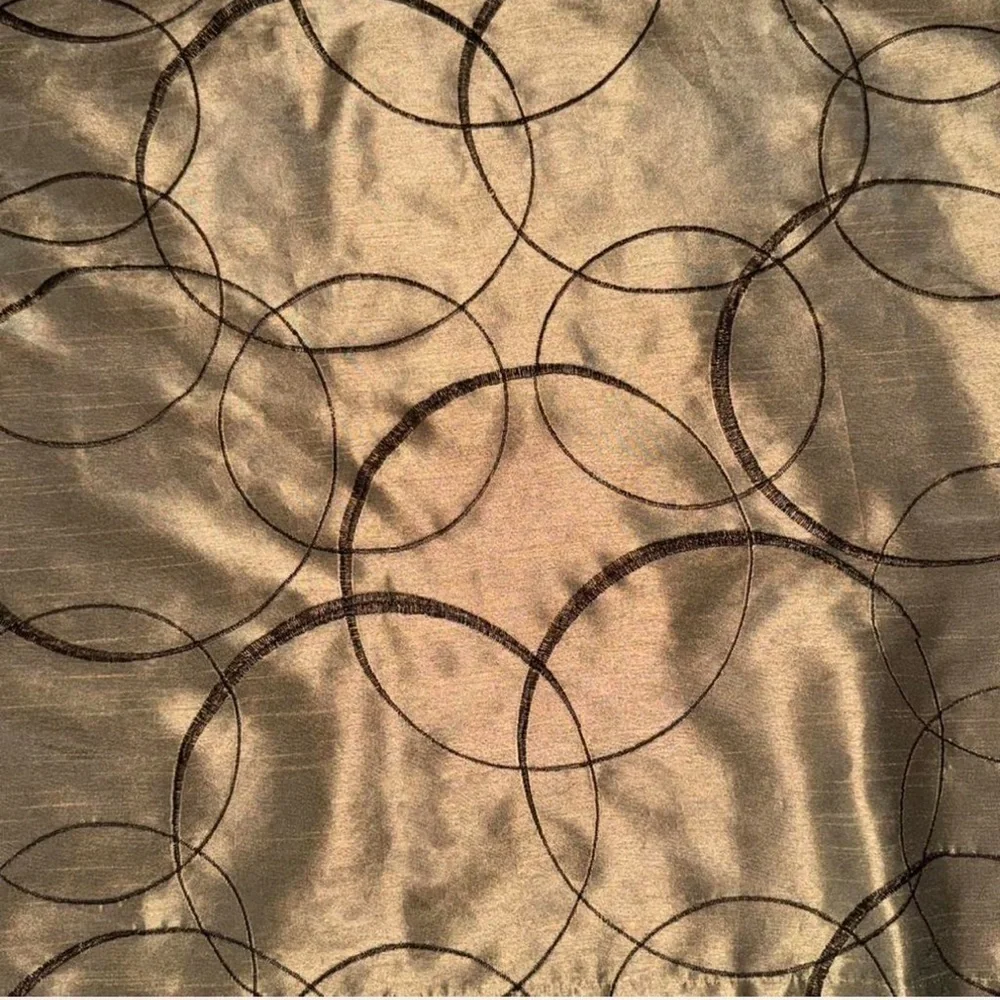 ✨ Metallic Bronze Circle Pattern Curtains (Set of 2 Panels)